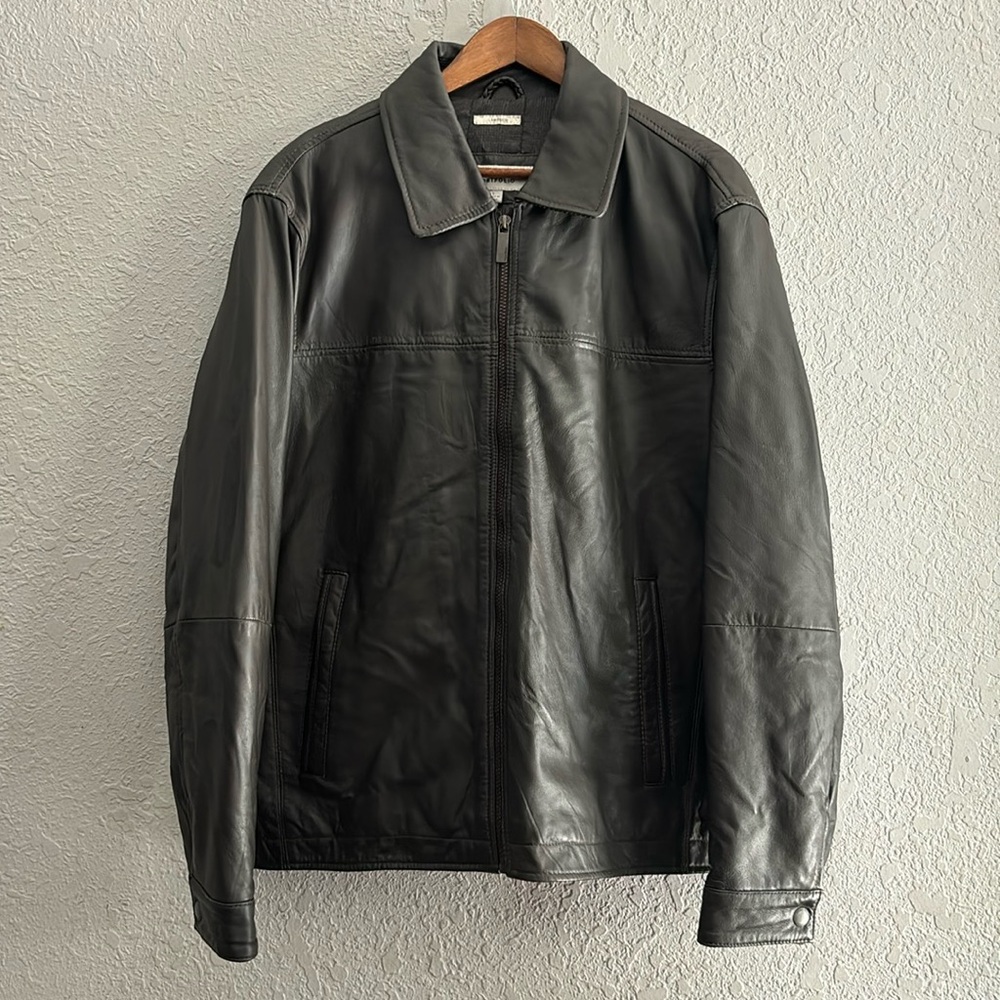 Perry Ellis Portfolio Classic Leather Jacket
